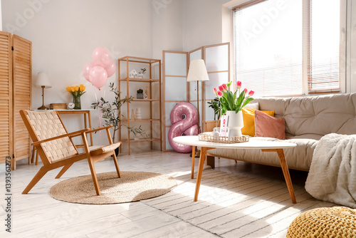 Interior of light living ro...