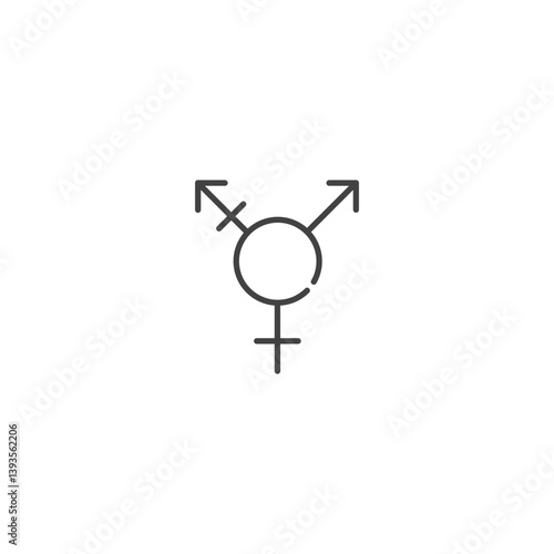 Gender diversity symbol line icon for inclusive spaces