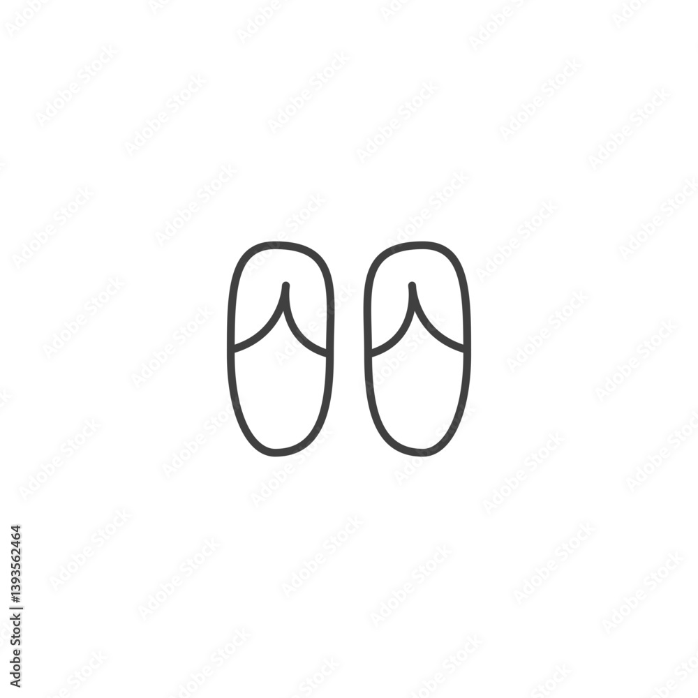 Simple line icon of cozy slippers for home comfort Simple line icon of cozy slippers for home comfort