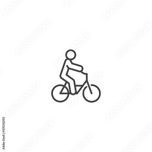 Wallpaper Mural Simple line icon of person riding bicycle for urban mobility concepts Torontodigital.ca
