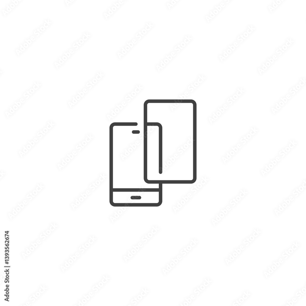 Smartphone exchange single line icon for device swap applications Smartphone exchange single line icon for device swap applications