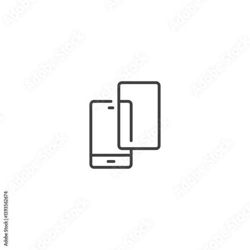 Smartphone exchange single line icon for device swap applications