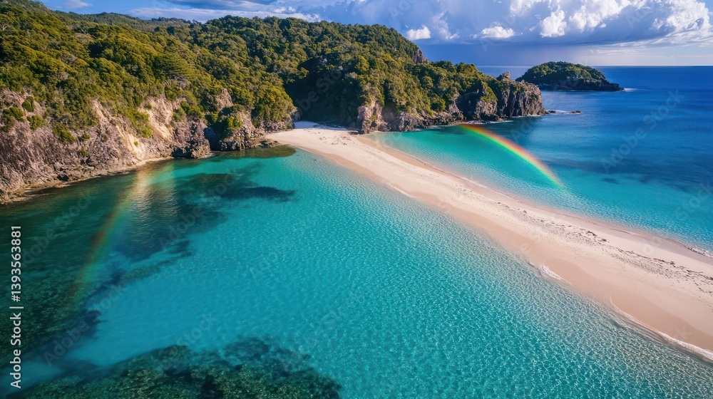 Fototapeta premium Aerial beach sandbar turquoise water
