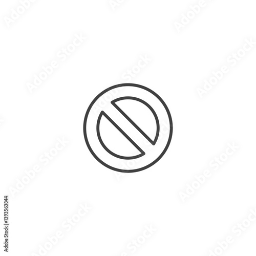 Prohibition sign icon in line design for restricted access indication