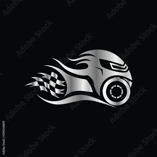 Motorcycle speed logo. Motorcycle logo. Motorcycle logo. motorcycle racing logo vector icon illustration design template on black background