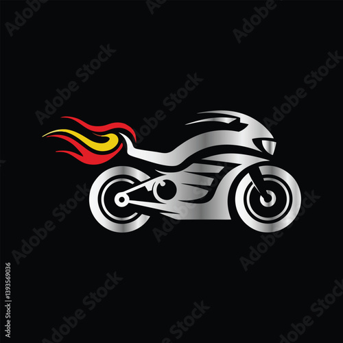 Motorcycle speed logo. Motorcycle logo. Motorcycle logo. motorcycle racing logo vector icon illustration design template on black background