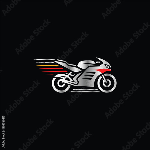 Motorcycle speed logo. Motorcycle logo. Motorcycle logo. motorcycle racing logo vector icon illustration design template on black background