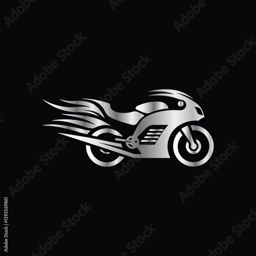 Motorcycle speed logo. Motorcycle logo. Motorcycle logo. motorcycle racing logo vector icon illustration design template on black background