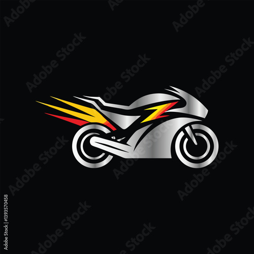 Motorcycle speed logo. Motorcycle logo. Motorcycle logo. motorcycle racing logo vector icon illustration design template on black background