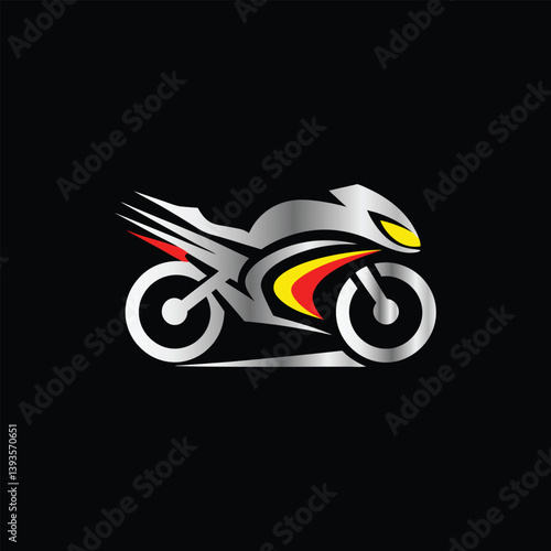 Motorcycle speed logo. Motorcycle logo. Motorcycle logo. motorcycle racing logo vector icon illustration design template on black background