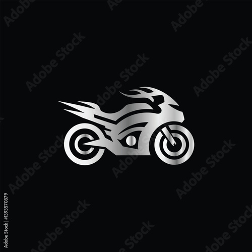 Motorcycle speed logo. Motorcycle logo. Motorcycle logo. motorcycle racing logo vector icon illustration design template on black background