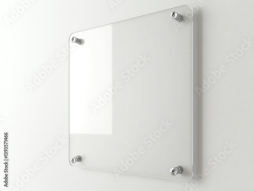 Displaying Clear Acrylic Sign on Wall with Silver Fasteners Modern Look