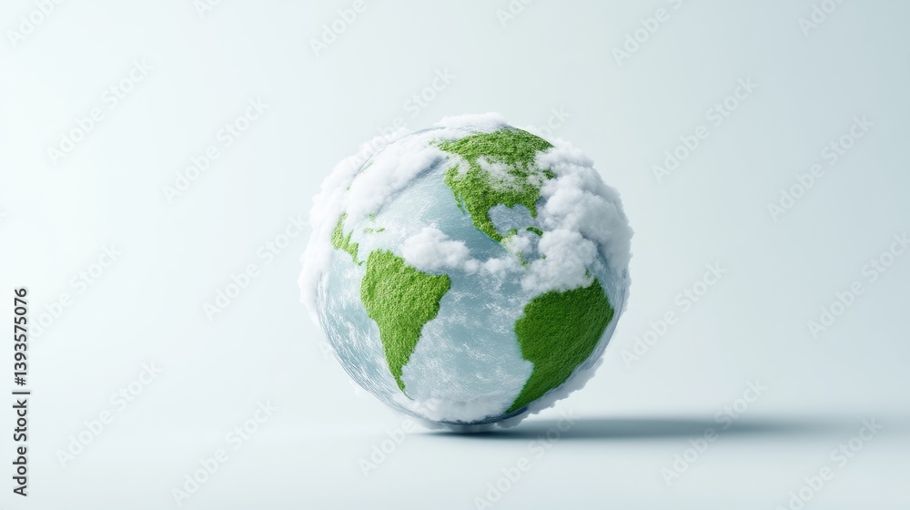 Fototapeta premium Earth globe with clouds