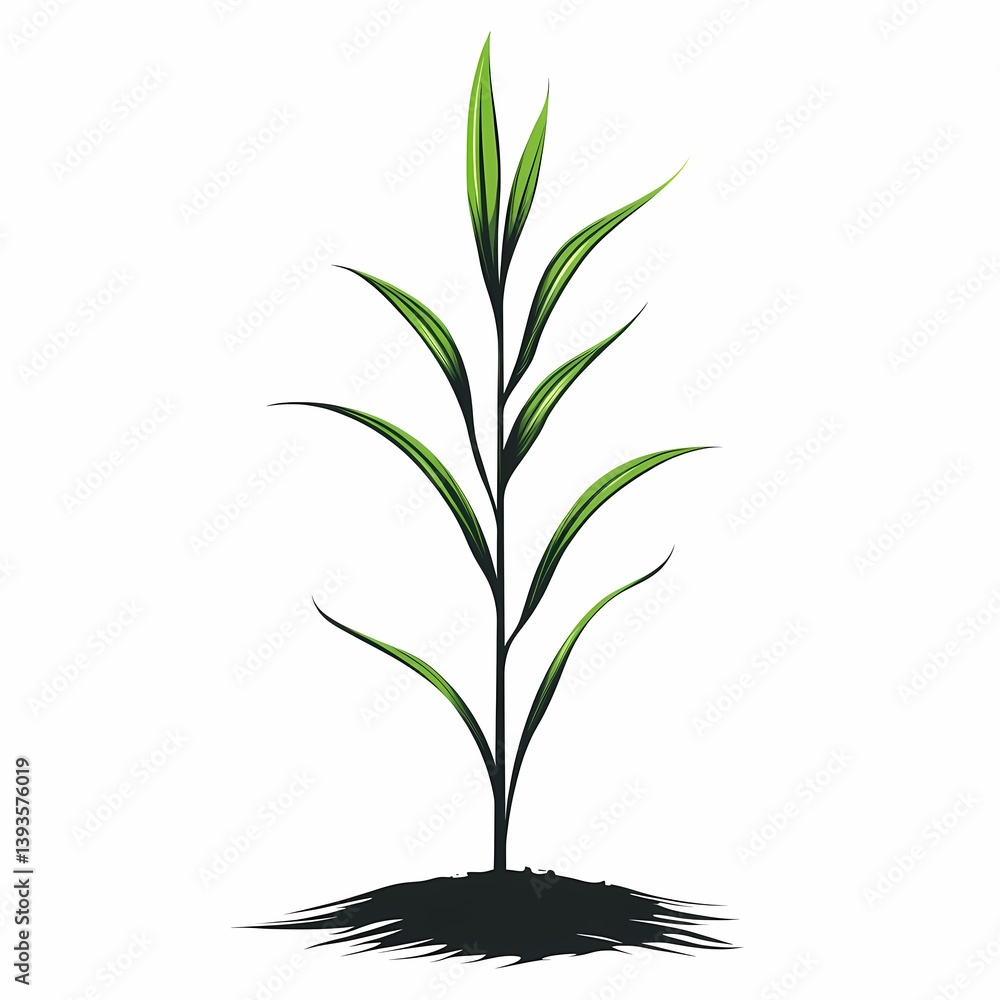 Fototapeta premium Green Seedling Growth in Eco-Friendly Botanical Landscape: Nature's Vibrant Rejuvenation