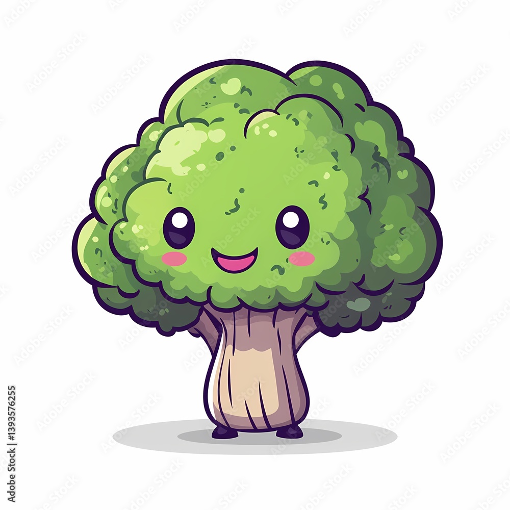 Cute Cartoon Broccoli Character: Fun and Friendly Vegetable Illustration for Kids - Organic and Eco-Friendly Art Cute Cartoon Broccoli Character: Fun and Friendly Vegetable Illustration for Kids - Organic and Eco-Friendly Art
