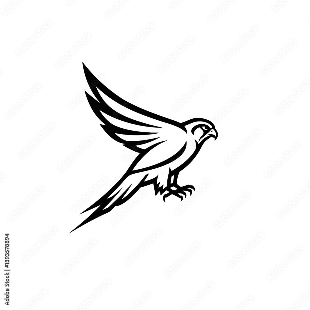 Fototapeta premium Falcon in Flight Silhouette