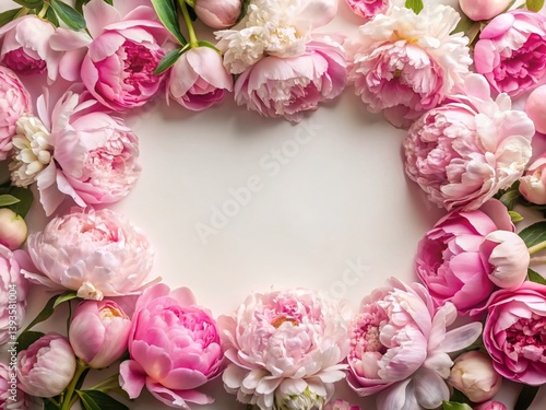 Elegant Pink Peony Floral Border Frame Stunning Background for Invitations Cards and More