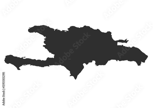 hispaniola island silhouette vector map
