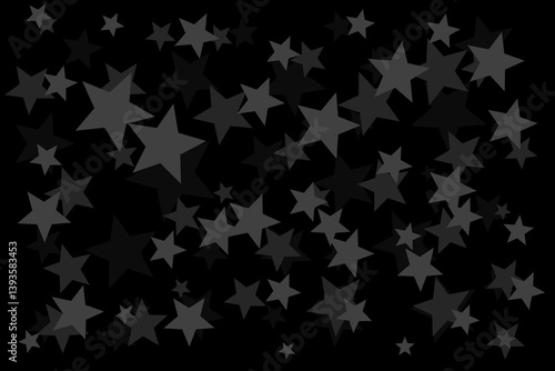 Black abstract star background with modern flat shapes, perfect for music posters, Halloween visuals, dark themes, and bold graphic layouts.