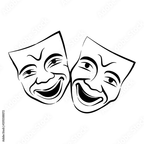 Comedy Masks - Vector Illustration
