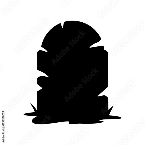 Silhouette Stone Tombstone - Vector Graphic