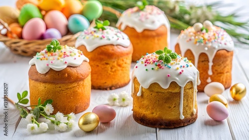 Easter Bread with Decorated Eggs