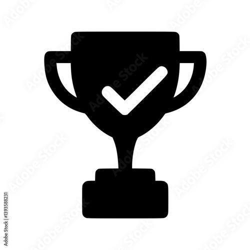 Victory Trophy Icon - Checkmark Award