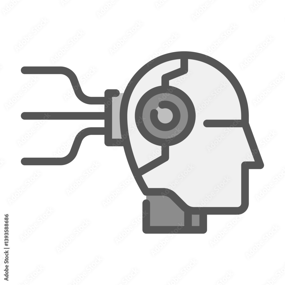 robot filled outline icon. robotic color line illustration. robot filled outline icon. robotic color line illustration.