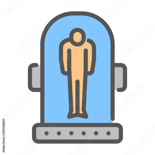 human in incubation filled outline icon. human research color line illustration.