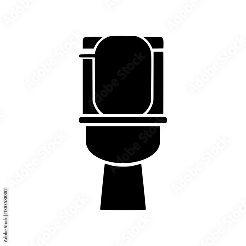 Toilet Icon - Simple Black Silhouette