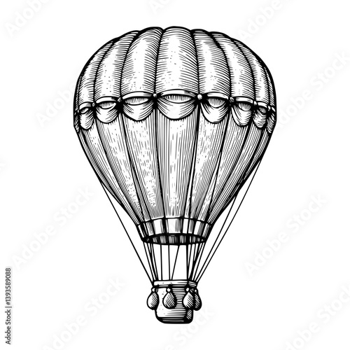 Vintage Hot Air Balloon Illustration