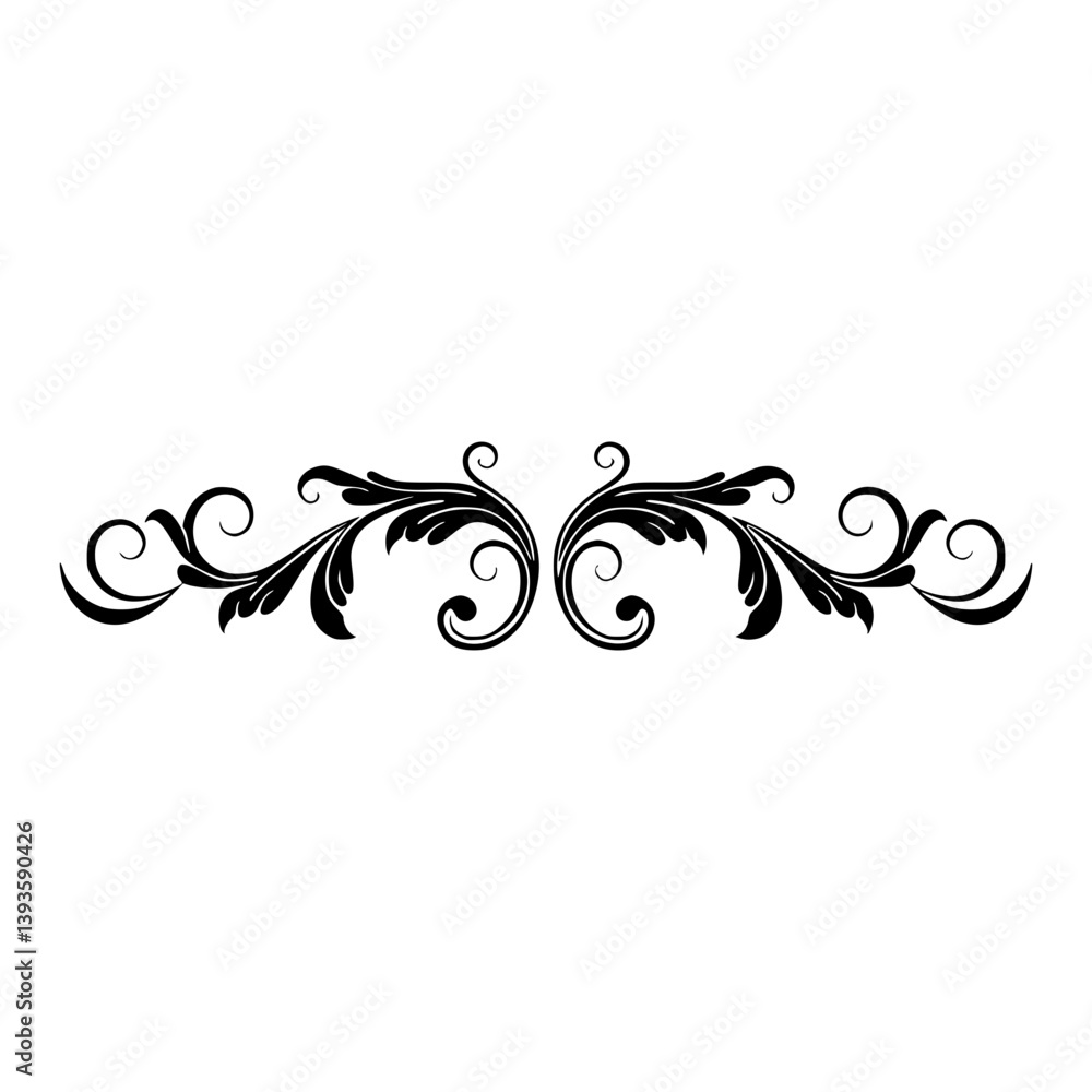 Elegant Floral Swirl Design Element Elegant Floral Swirl Design Element