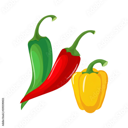 Chili Peppers & Bell Pepper Illustration