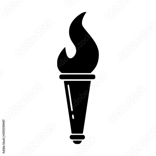 Torch Flame Icon - Olympic Games Vector