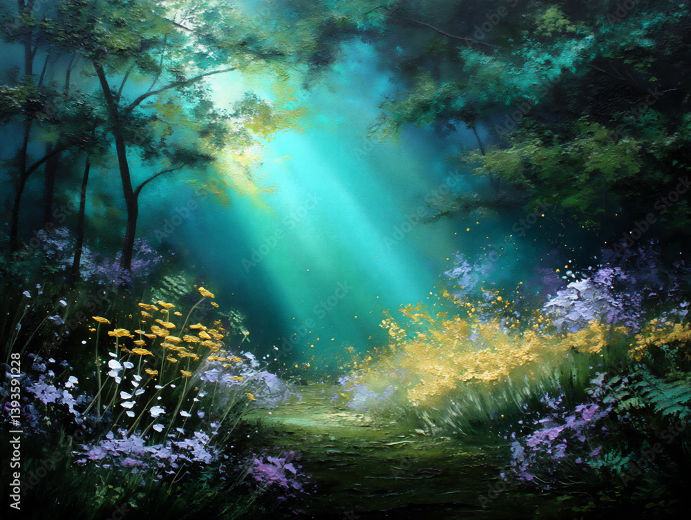 Obraz premium name: mystical forest clearing