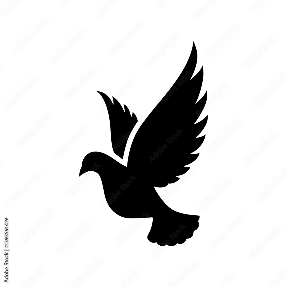 Obraz premium Silhouette Dove - Peace Symbol Icon
