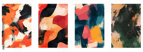 Organic Textures and Bold Brush Background - Vector pattern set illustration