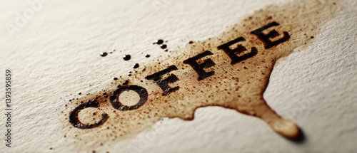 Obraz na płótnie Coffee stains forming the word