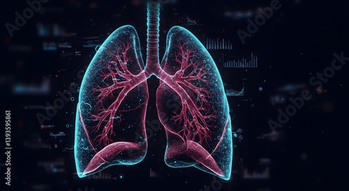 Digital lung image with branching vascular structures