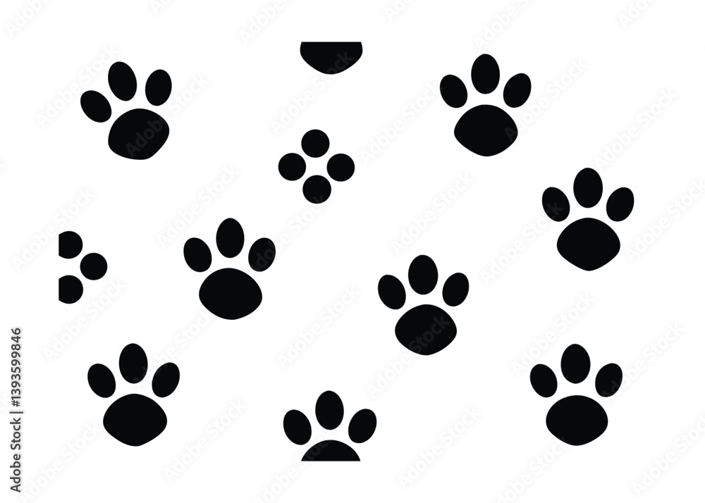 Fototapeta premium wildlife footprint repeat pattern