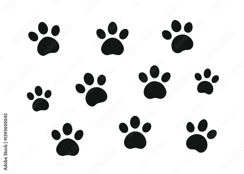 Fototapeta premium adorable animal paw print repeat