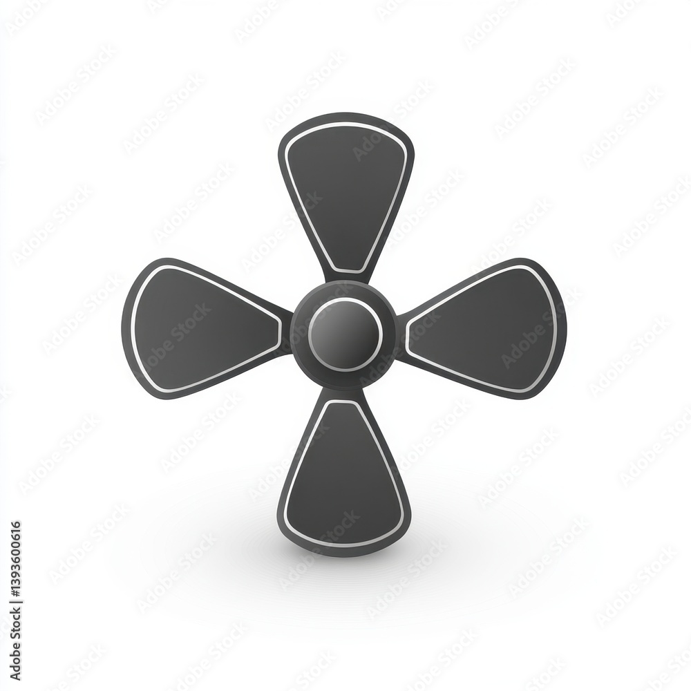 Minimal Gray Rotor Icon on White Background Minimal Gray Rotor Icon on White Background