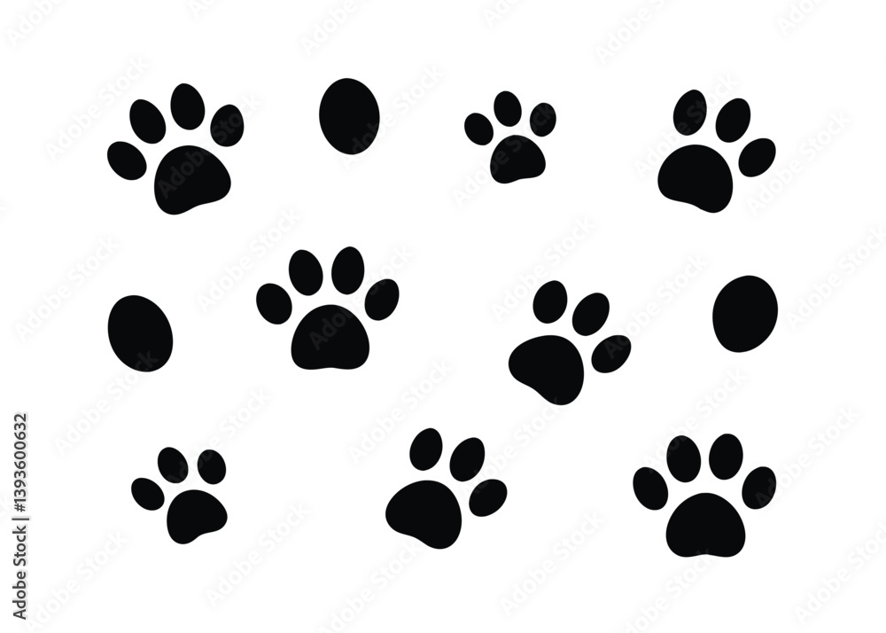 Fototapeta premium paw print vector seamless design