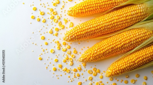 Obraz na płótnie isolated organic fresh corn or maize on a white background. w salonie