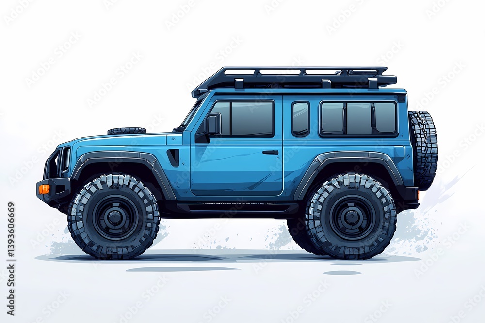 Modern Blue SUV: Off-Road Adventure Vehicle for Mountain Exploration and Rugged Terrain Modern Blue SUV: Off-Road Adventure Vehicle for Mountain Exploration and Rugged Terrain
