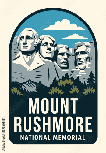 mount rushmore national memorial vector illustration
