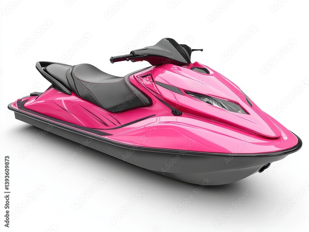 Naklejka premium Magenta Jet Ski with Sleek Design on White Background