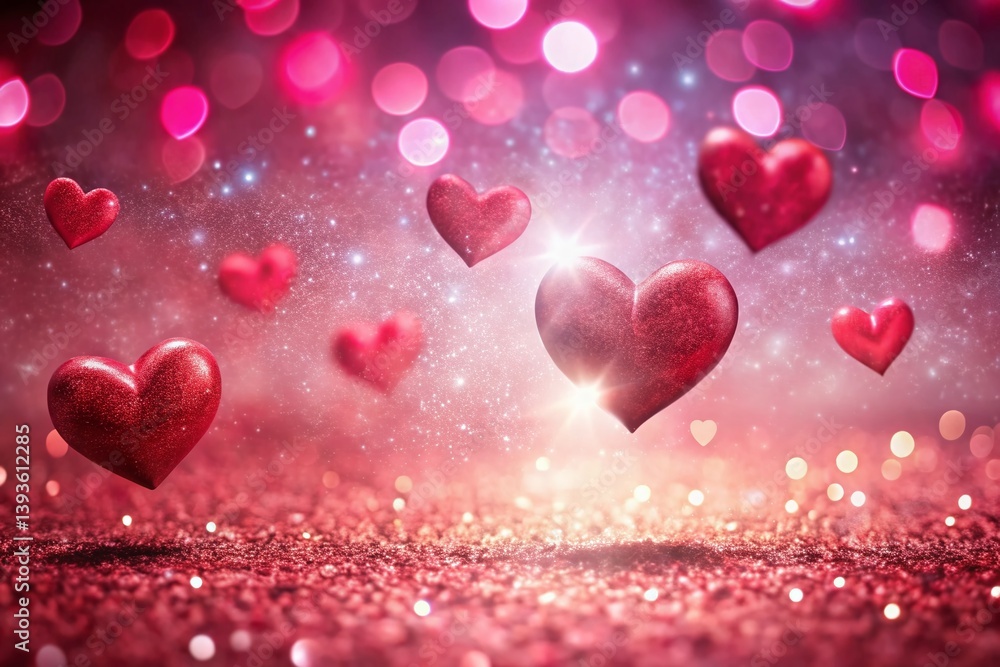 Heartfelt Valentines Day Background Sparkling Pink Falling Red Hearts for a Romantic Festive Atmosphere Heartfelt Valentines Day Background Sparkling Pink Falling Red Hearts for a Romantic Festive Atmosphere