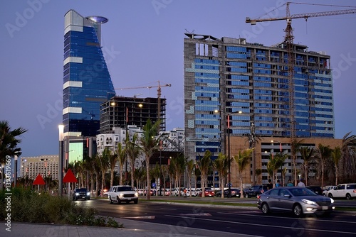 Night view of Jeddah Corniche, KSA, January 2018
