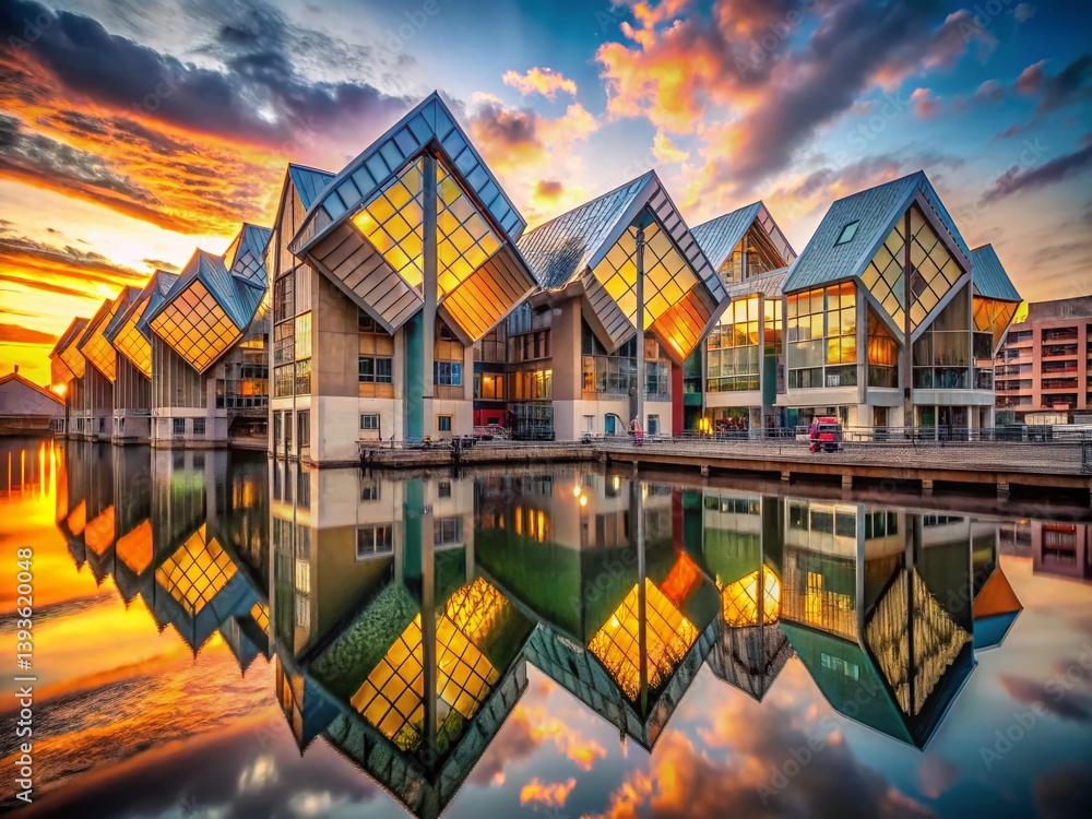 Rotterdam Cube Houses A Double Exposure Masterpiece Capturing Architectural Innovation in July 2023